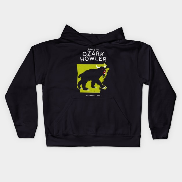Home of the Ozark Howler - Arkansas, USA Cryptid Kids Hoodie by Strangeology